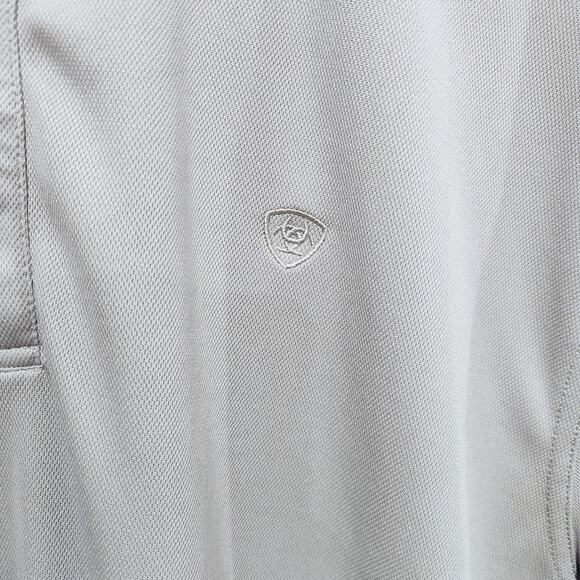 Ariat Tek Mens Gray Casual Performance Golf Polo Shirt Size XL Athleisure Sporty - Picture 3 of 14